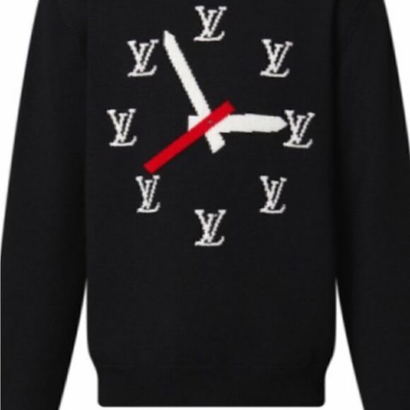 Men’s Louis Vuitton clock intarsia pullover size 4XL made in Italy - Picture 12 of 12